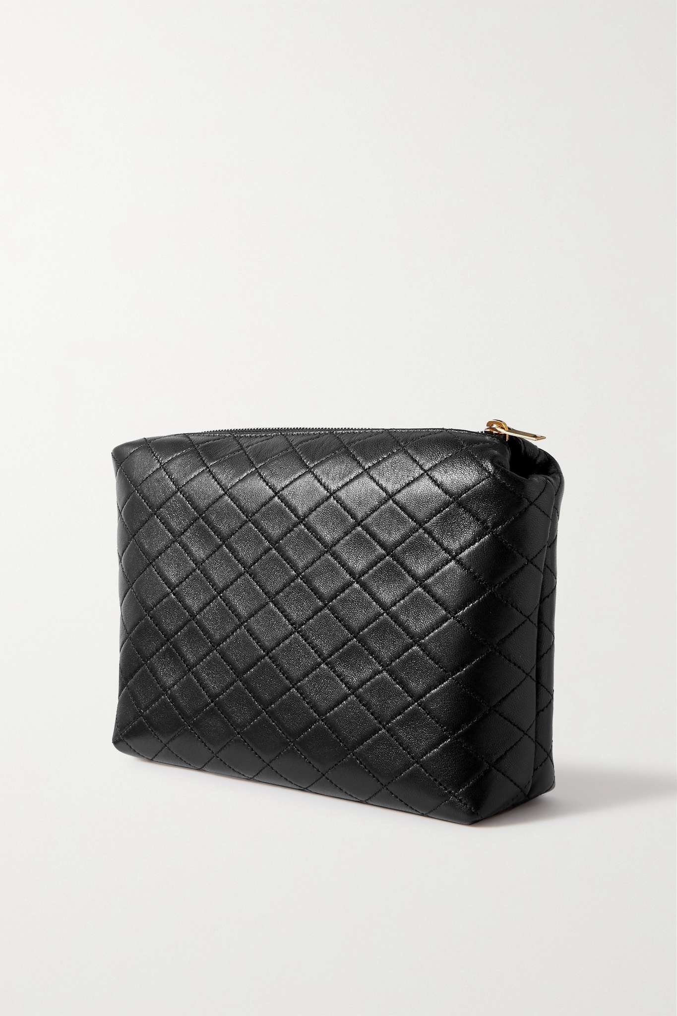 Quilted textured-leather pouch - 3