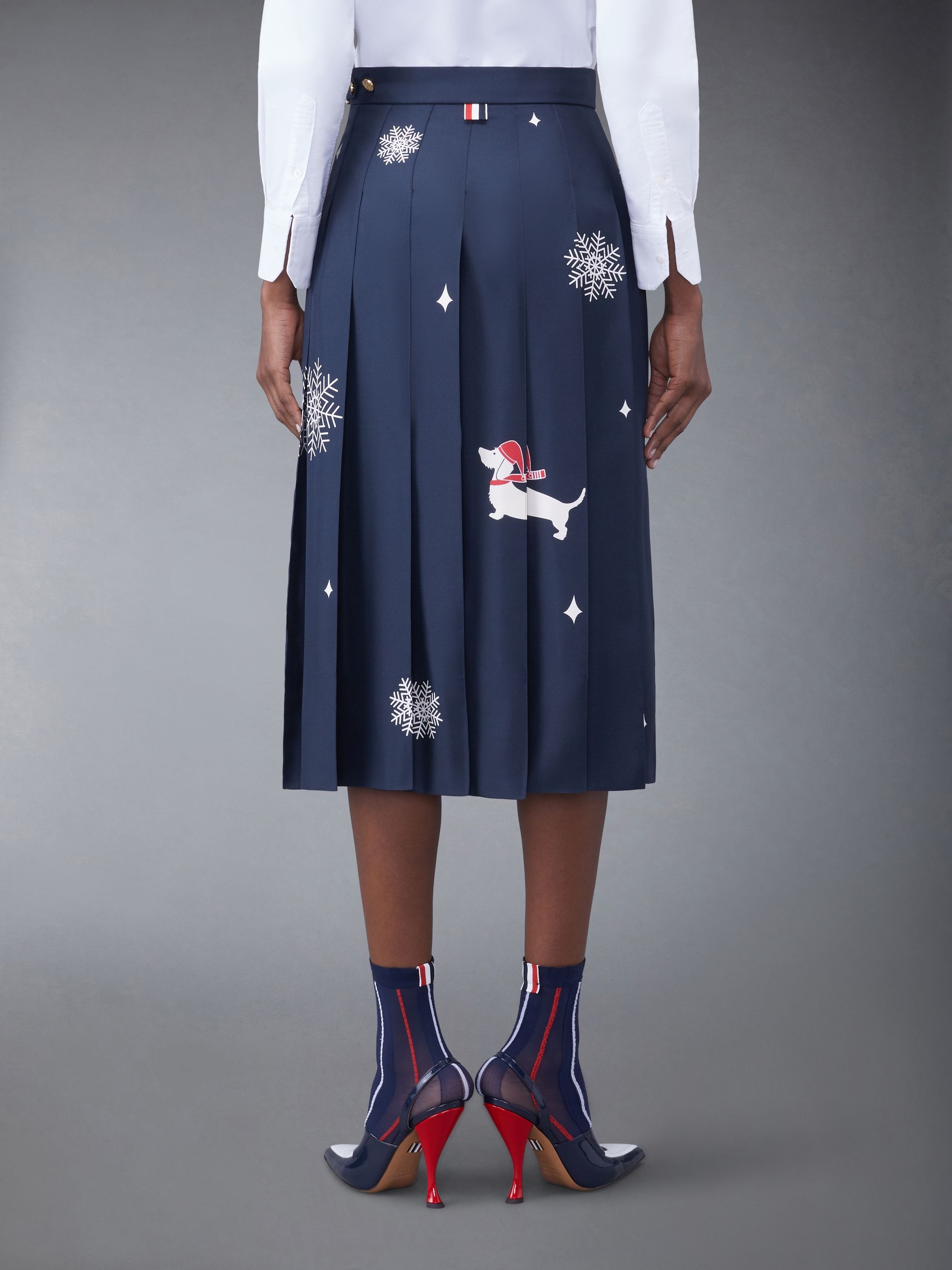 Holiday Silk Classic Pleated Skirt - 3