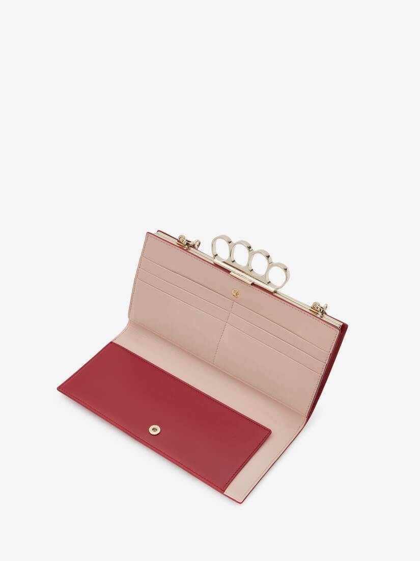 The Four Ring Case With Chain in Cherry - 4