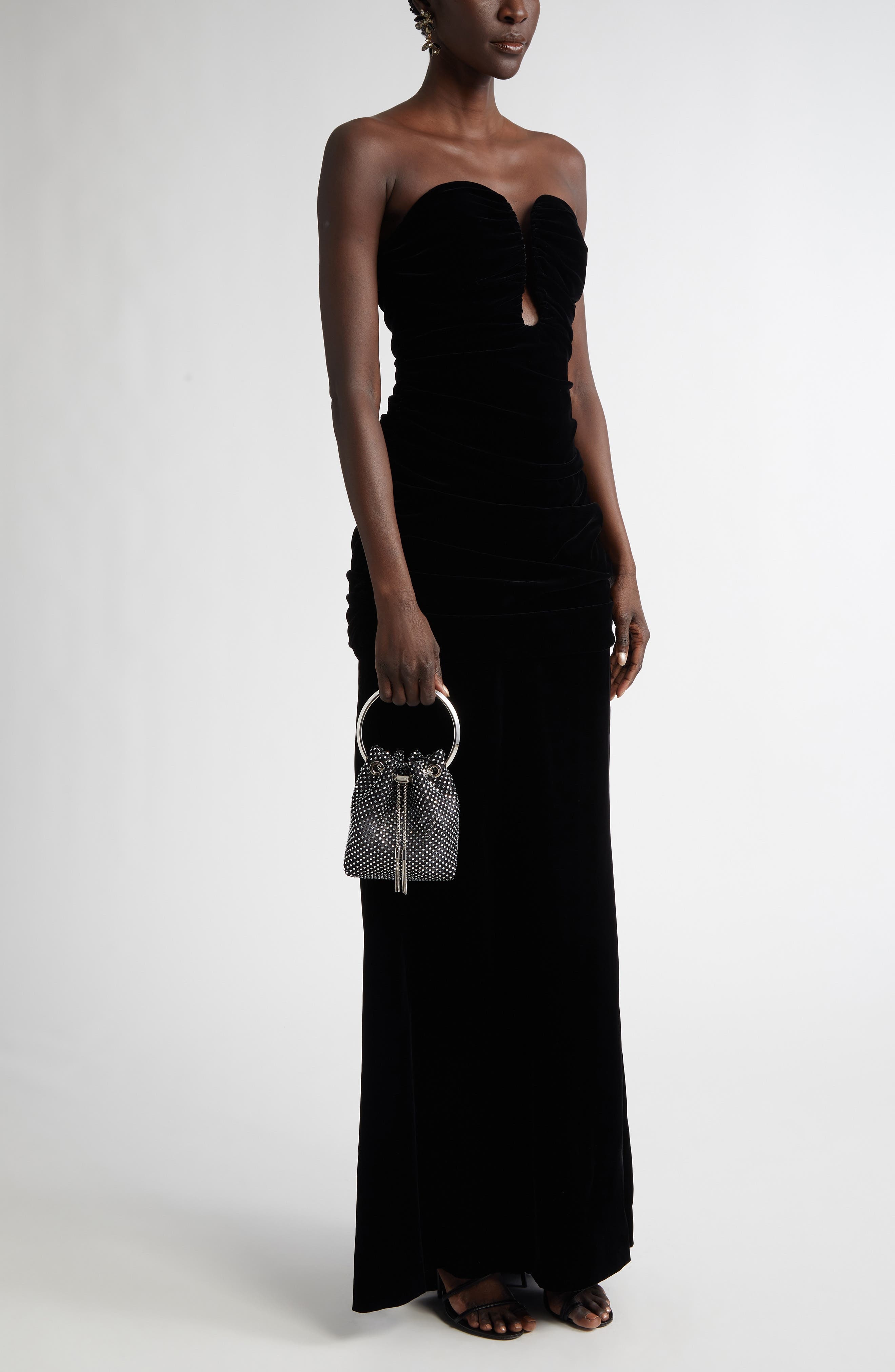 Jimmy Choo Bon Bon Crystal Mesh Pouch in Black/Crystal at Nordstrom - 3