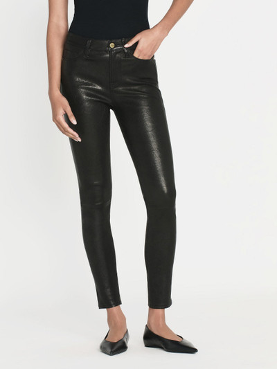 FRAME Leather Le High Skinny in Washed Black outlook