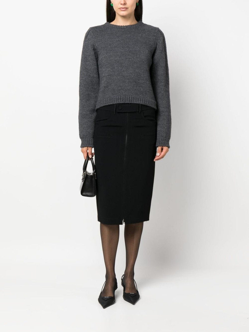 N°21 mid-rise zip-up midi skirt outlook