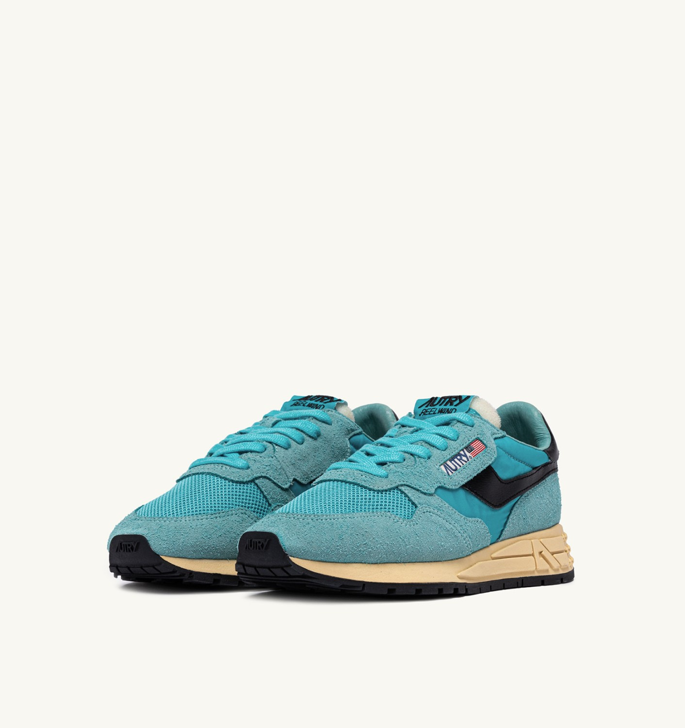REELWIND LOW SNEAKERS IN NYLON SUEDE AND LEATHER COLOR CAPRI AND BLACK - 2