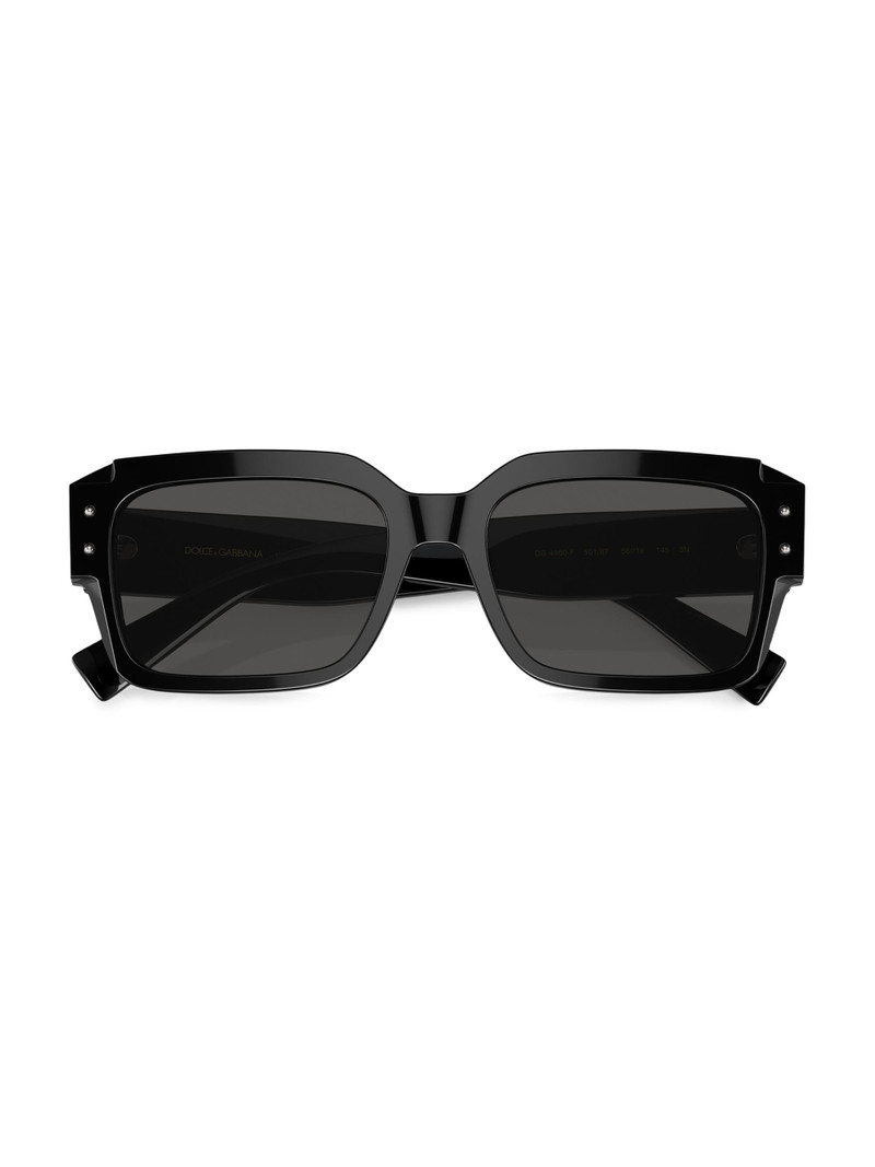 Men's 56MM Square Sunglasses - Black Dark Grey 5