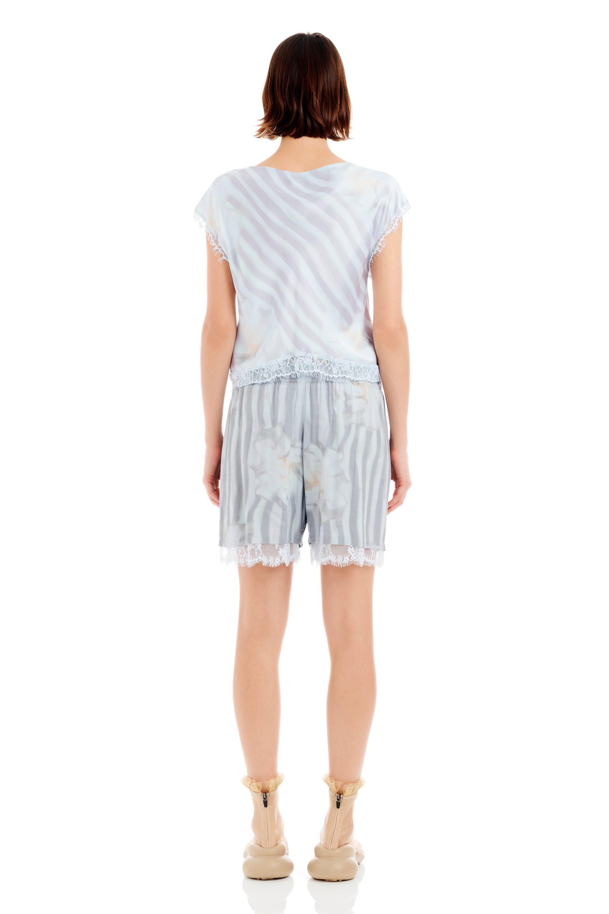 WASHED WAVY NAVY FLOWER STRIPE ODEON BOXER - 5