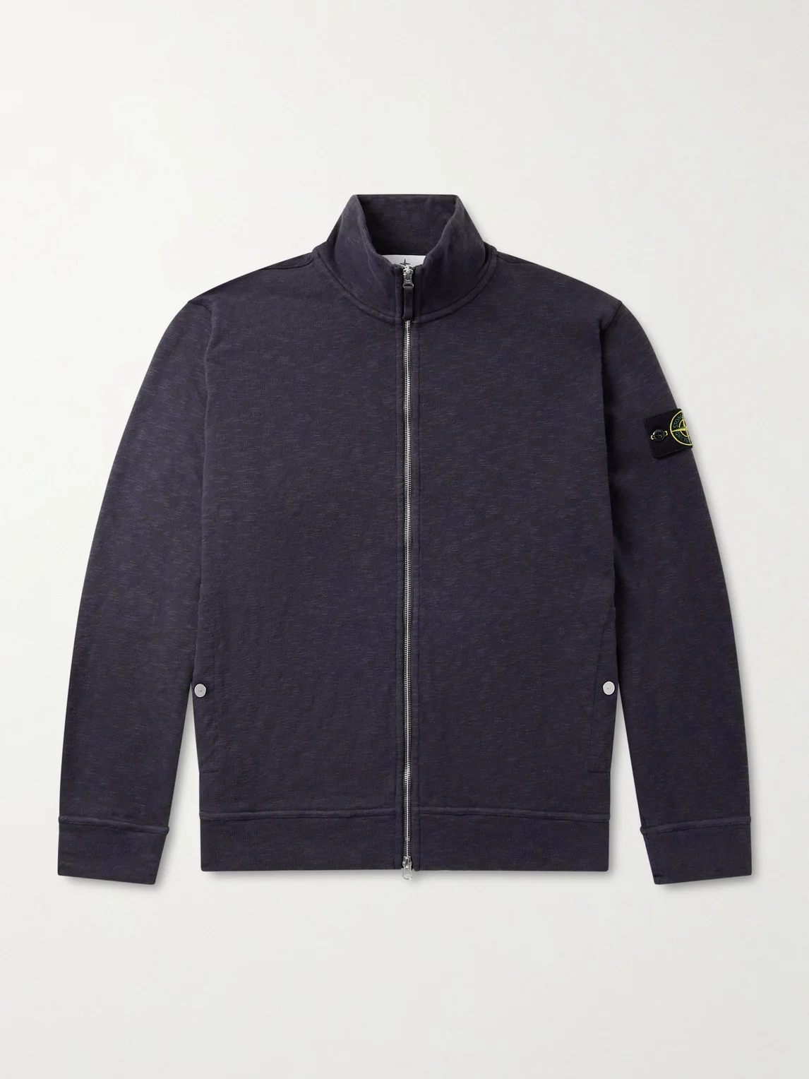 Logo-Appliquéd Cotton Zip-Up Sweatshirt - 1