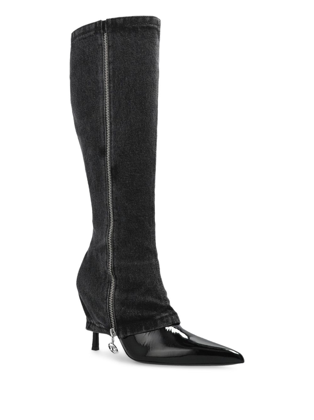100mm denim-panel boots - 2