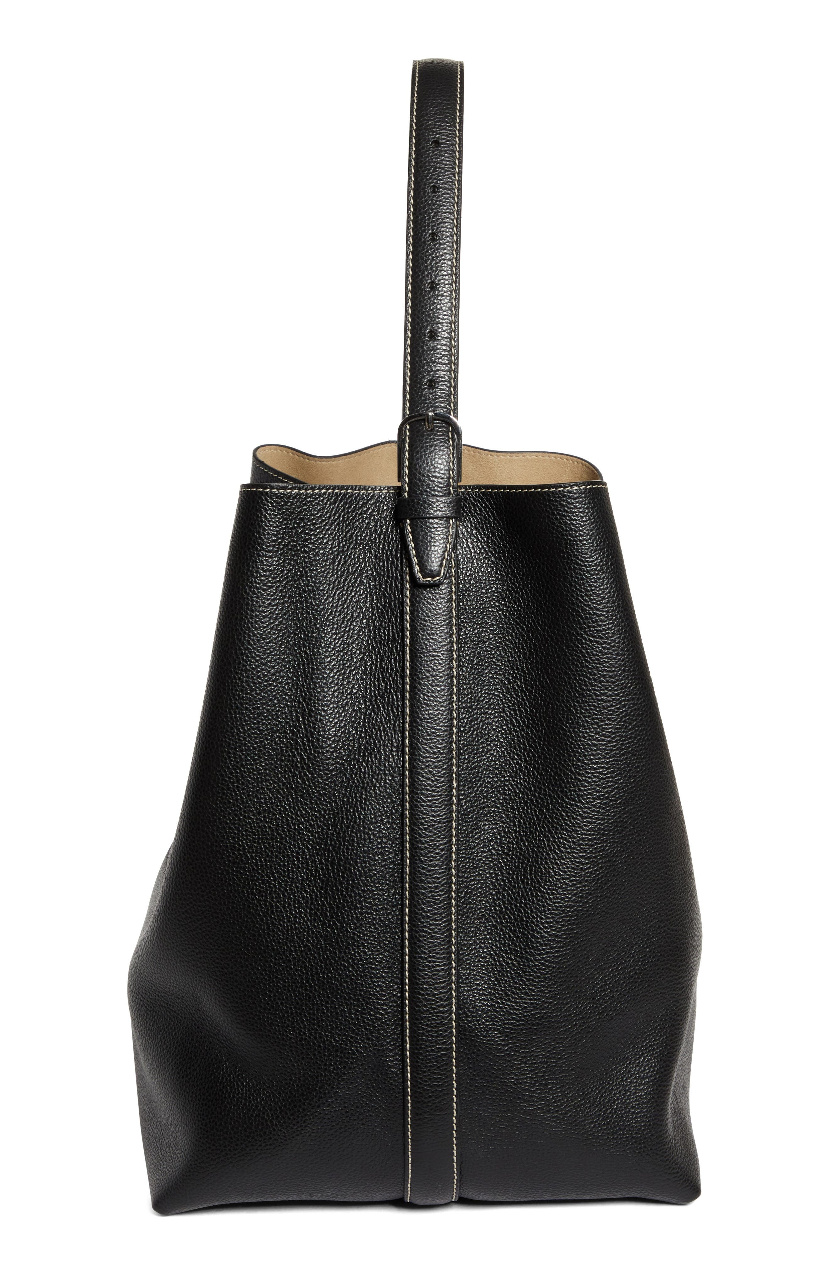 TOTEME Leather Tote in Black at Nordstrom - 6