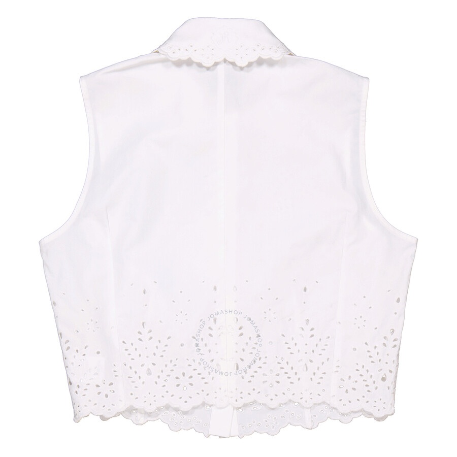 Rabanne Ladies Optical White Sleeveless Crop Top - 2