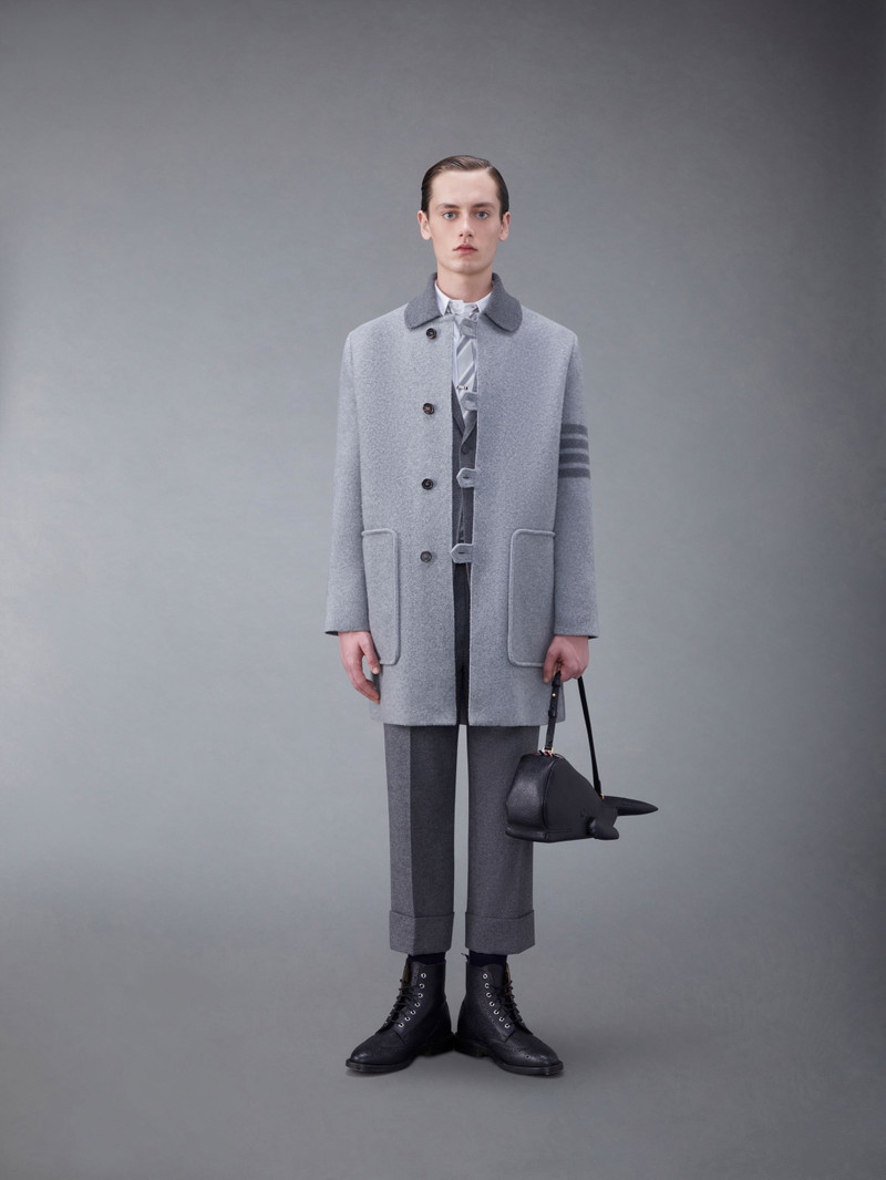Boiled Wool Milano Stitch 4-Bar Car Coat 3