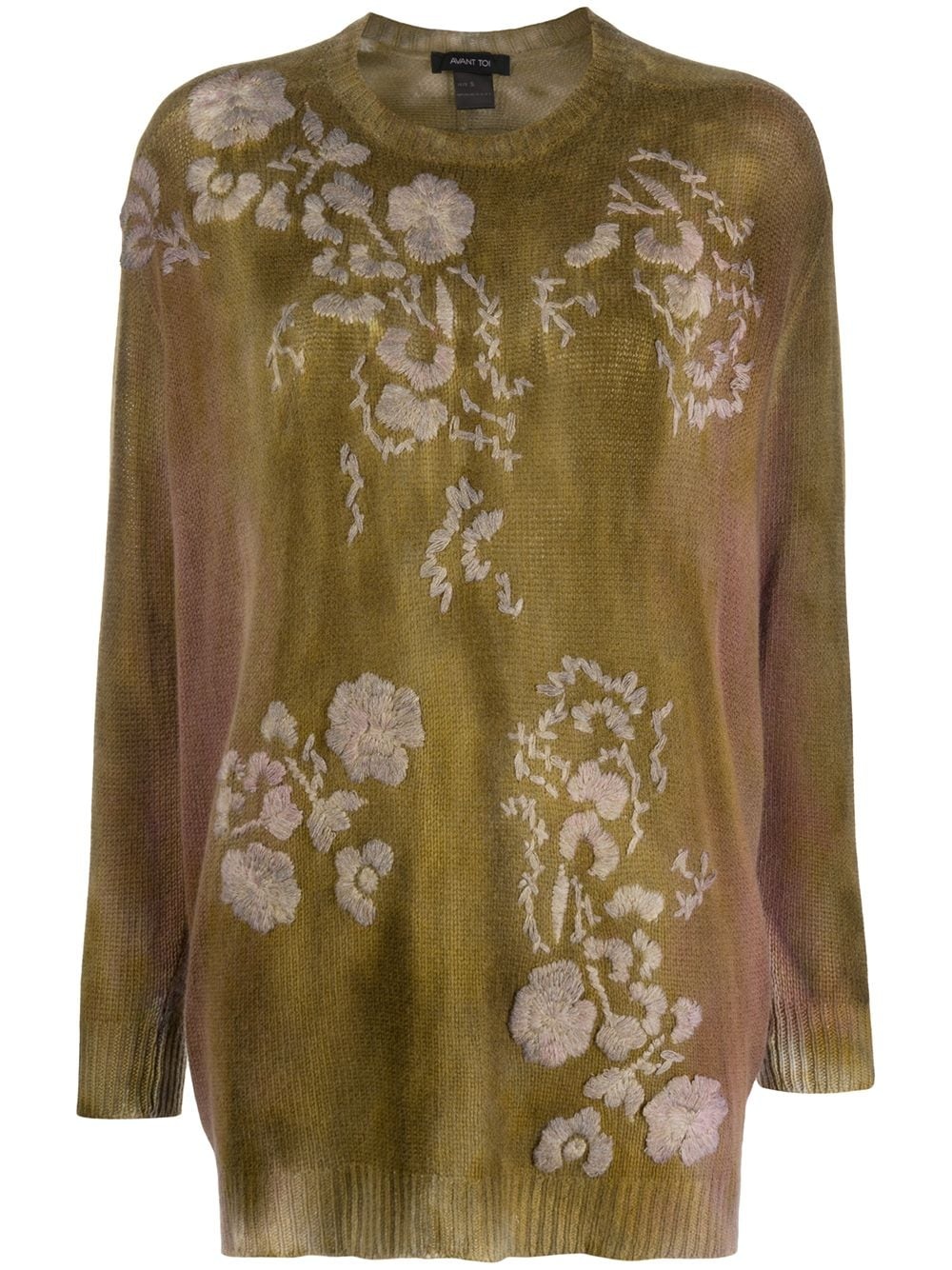 floral embroidered crew neck jumper  - 1