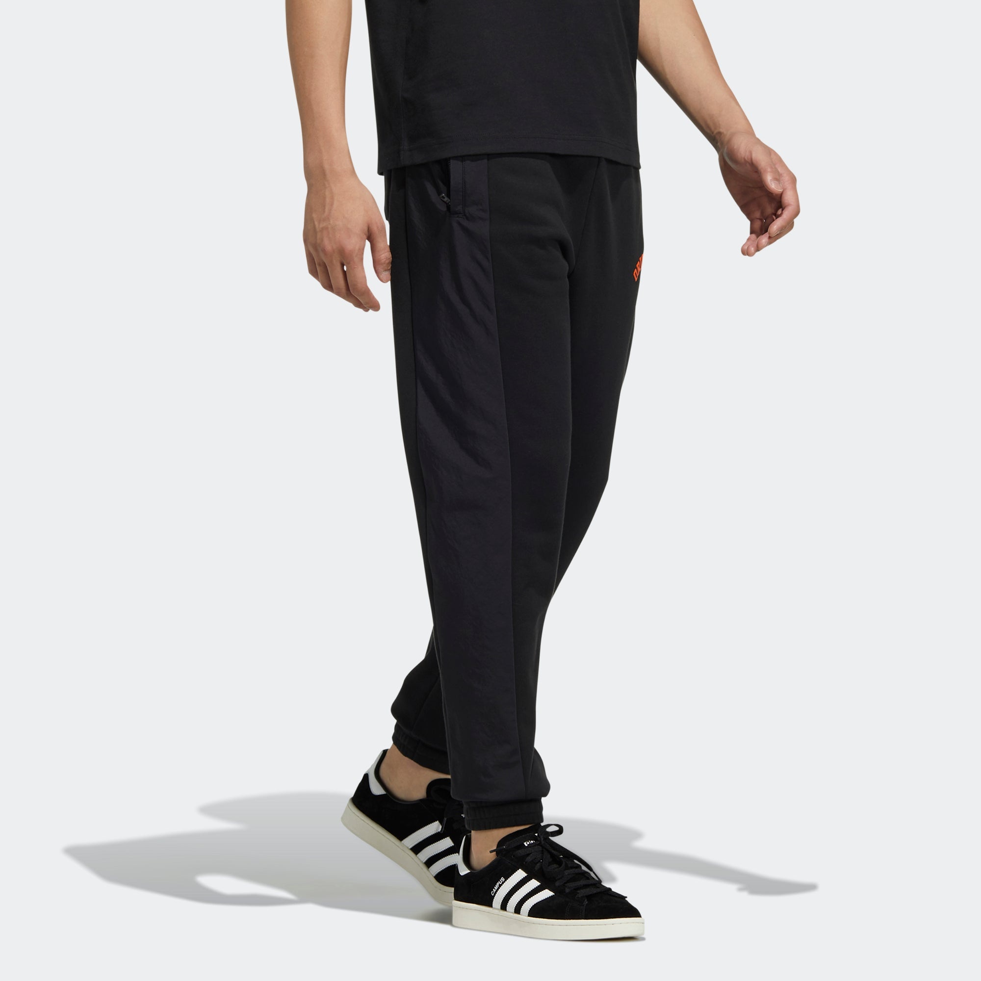 Men's adidas originals Mr Sweatpant Casual Bundle Feet Sports Side Stripe Long Pants/Trousers Black  - 4