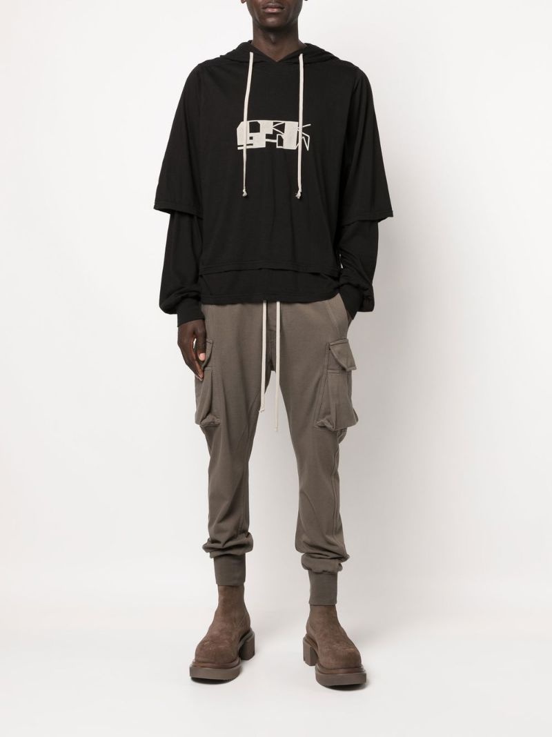 logo-print layered hoodie - 2