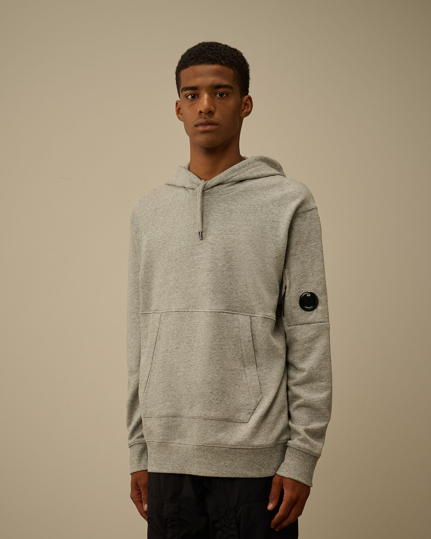 Diagonal Raised Fleece Hooded Lens Sweatshirt - 3