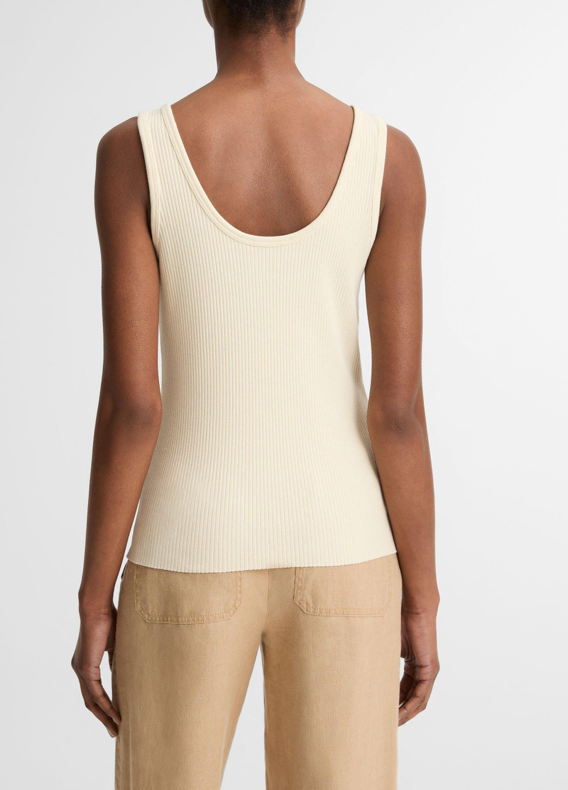 Vince Ribbed Cotton-Blend Henley Tank outlook