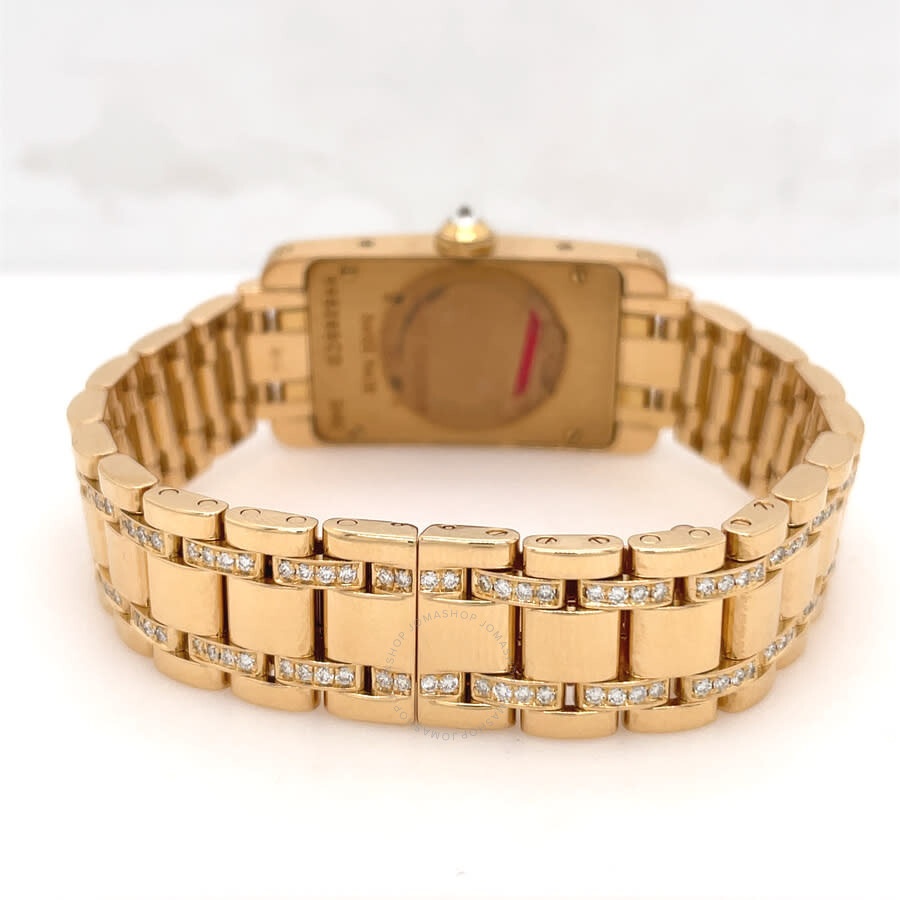Pre-owned Cartier Tank Americaine Quartz Diamond Brown Dial Ladies Watch 2482 - 2