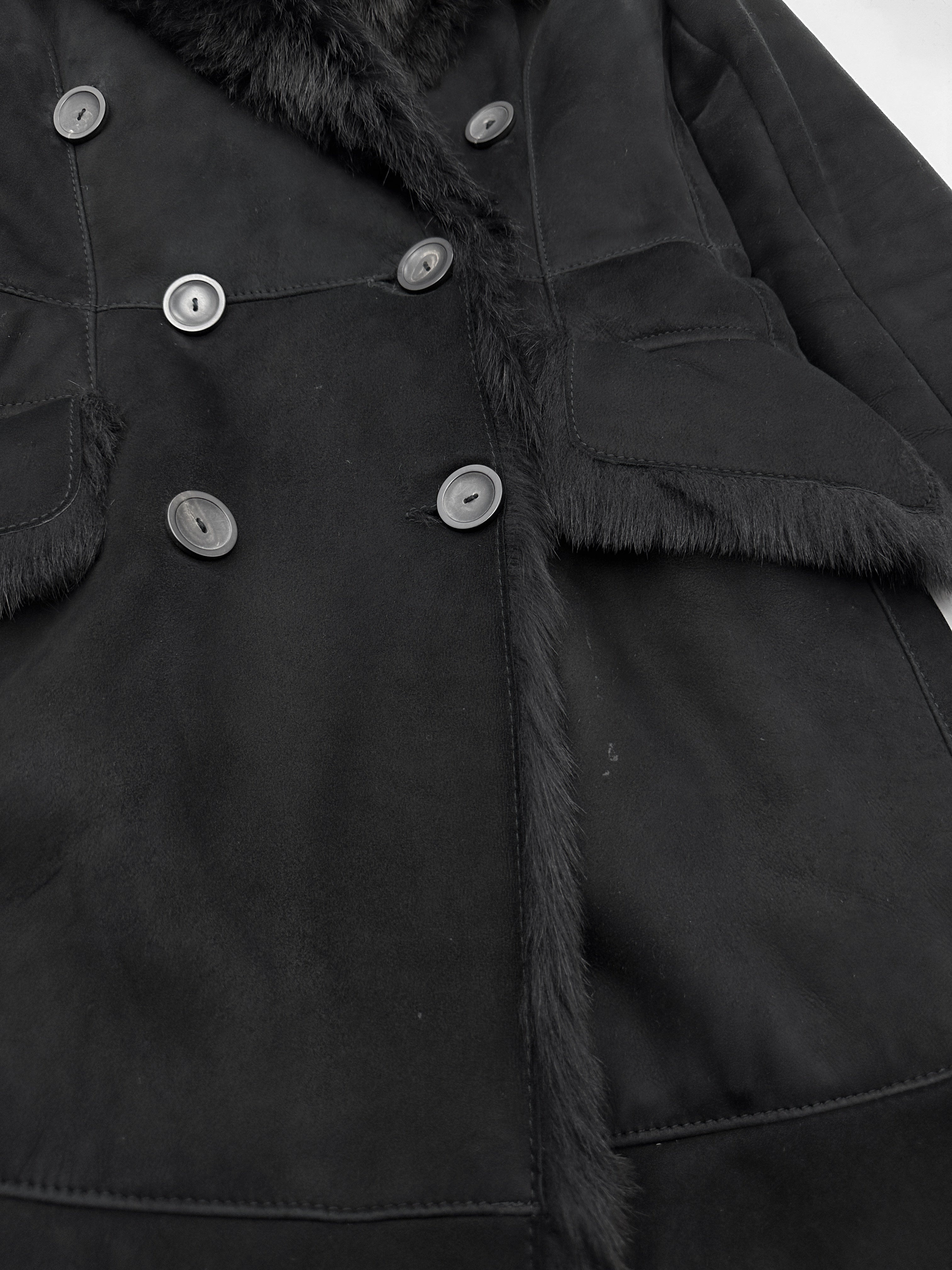 Gucci Fall 1996 Tom Ford Kate Moss Double-Breasted Long Shearling Coat 40 - 10