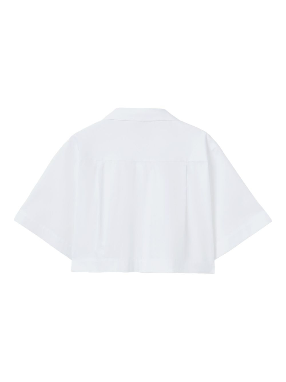 embroidered-pocket cropped shirt - 5