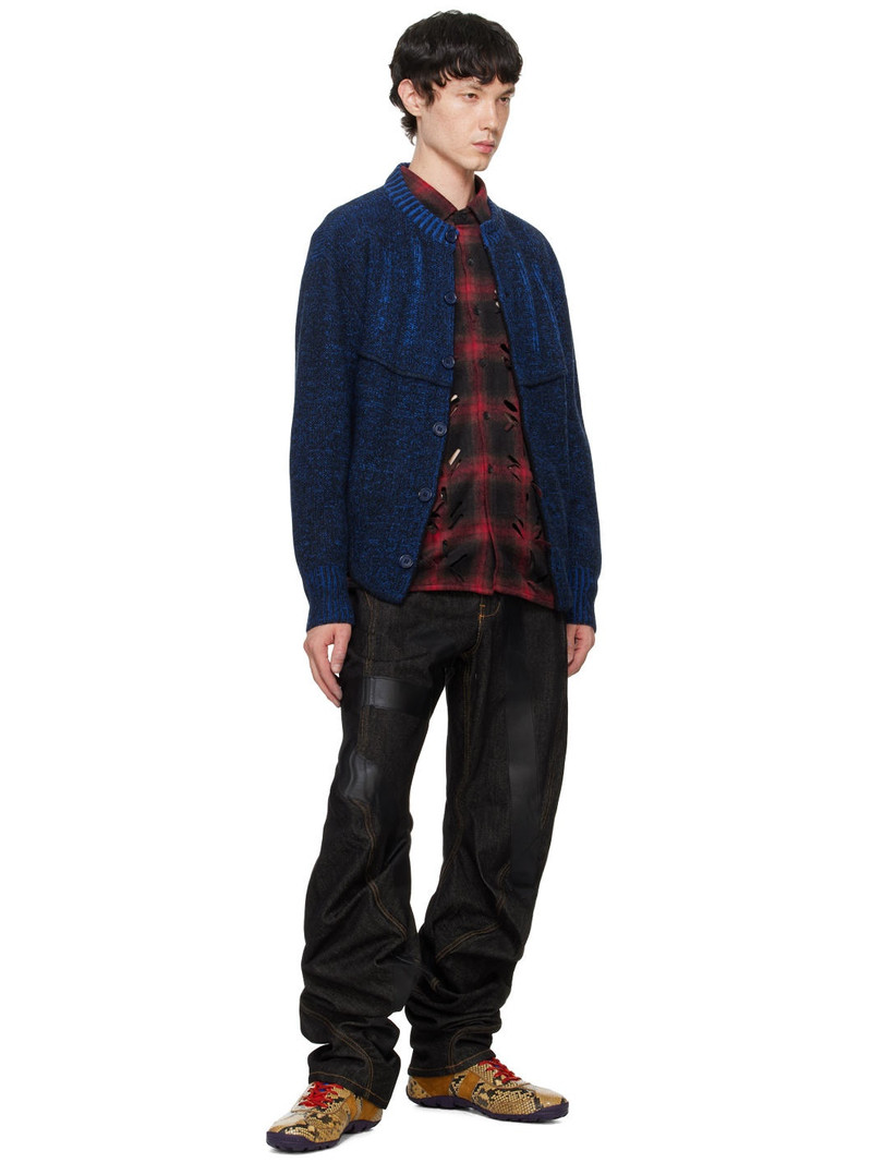 JUNTAE KIM Red Laser-Slashed Shirt outlook