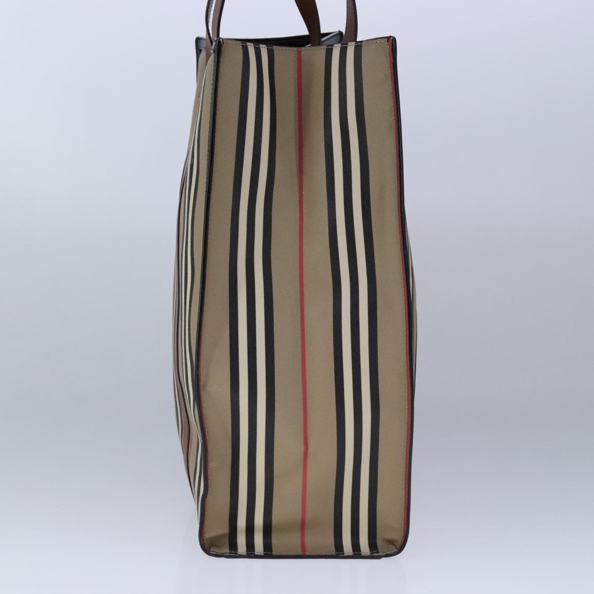 Burberry Nova Check Tote Bag Pvc Leather Beige - 4