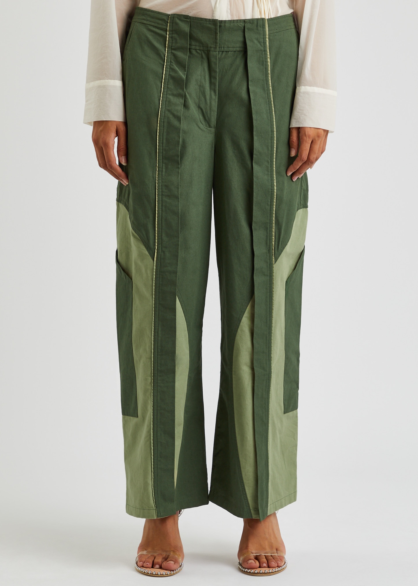 Cocosolo panelled cotton trousers - 2