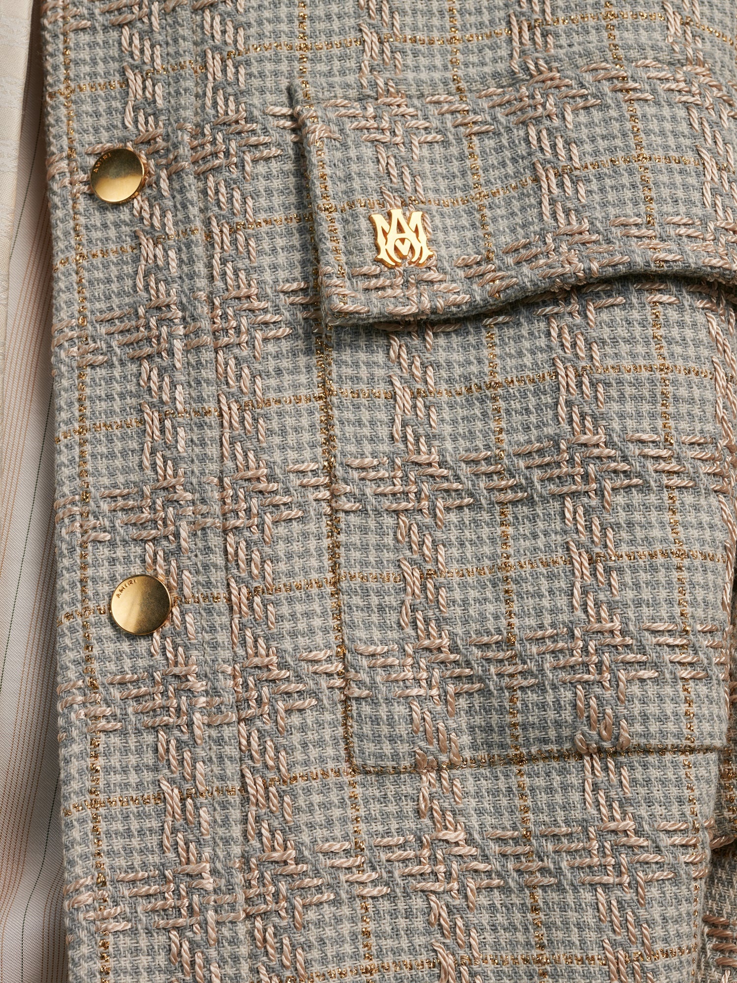 CHECK BOUCLE PADDED OVERSHIRT - 2