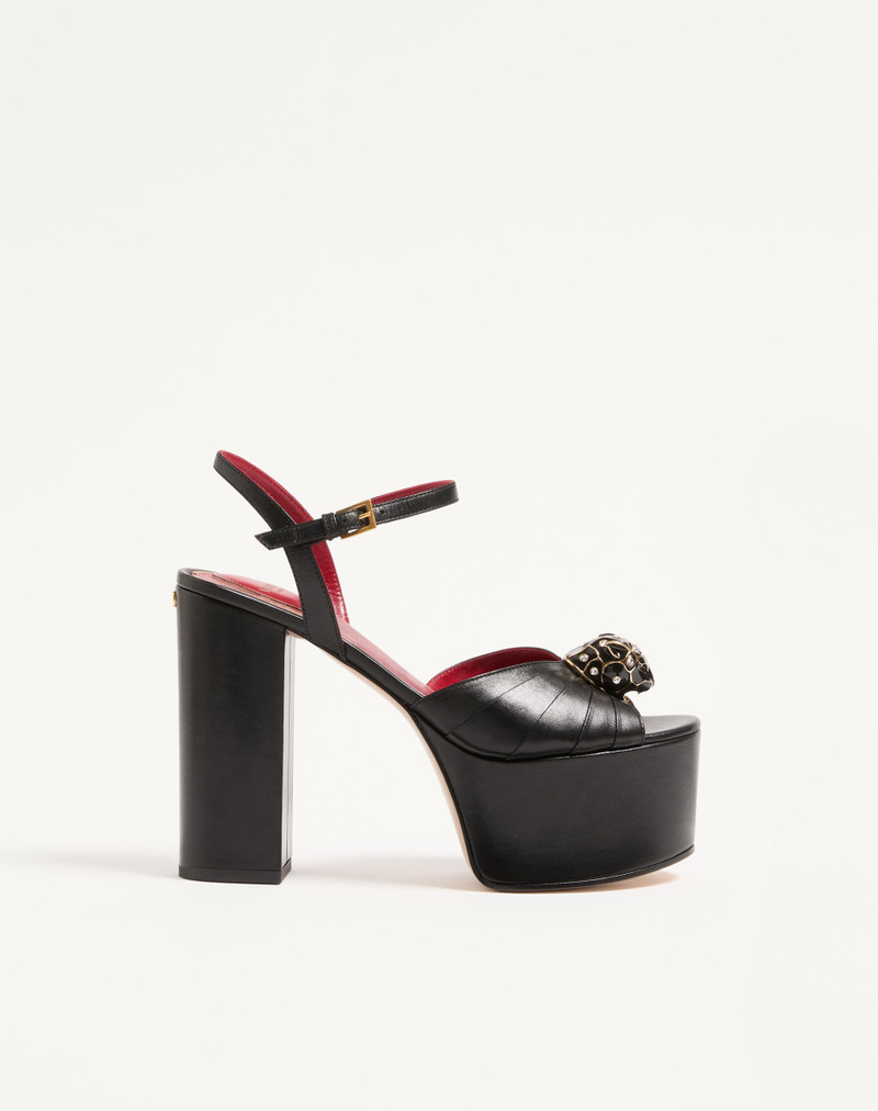 PANTHEA PLATFORM SANDAL IN KIDSKIN LEATHER 125MM 1