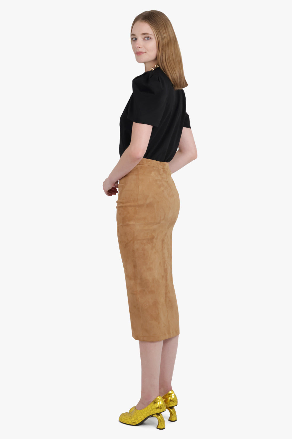 RUCHED PUFF SHOULDER S/S TOP | BLACK - 6