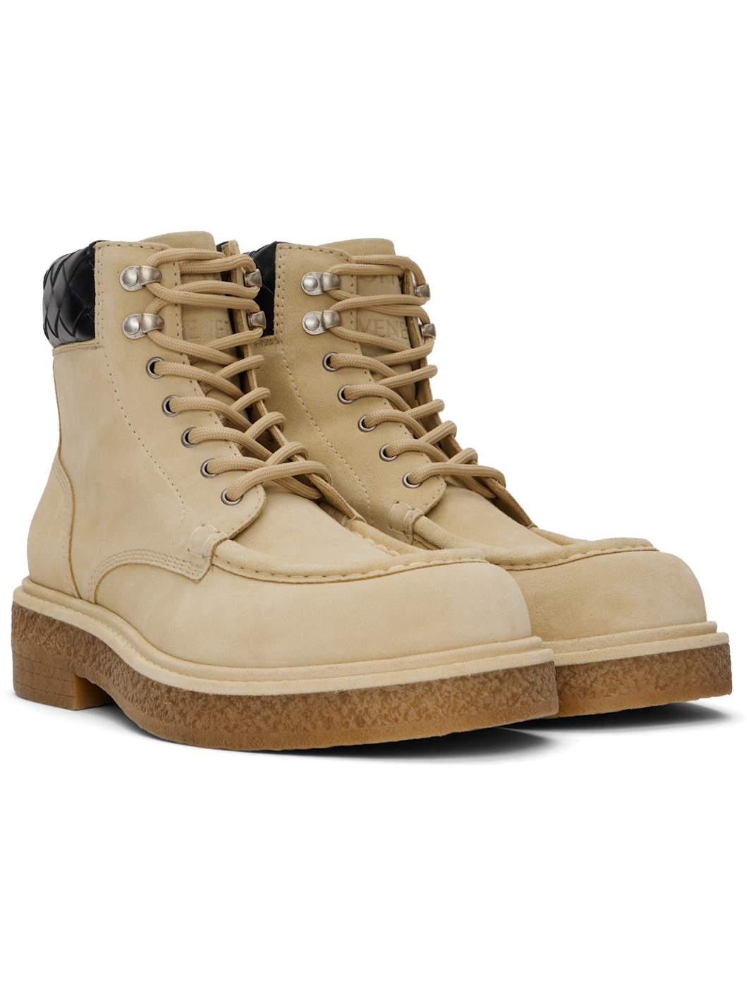 Beige Haddock Lace-Up Ankle Boots - 4