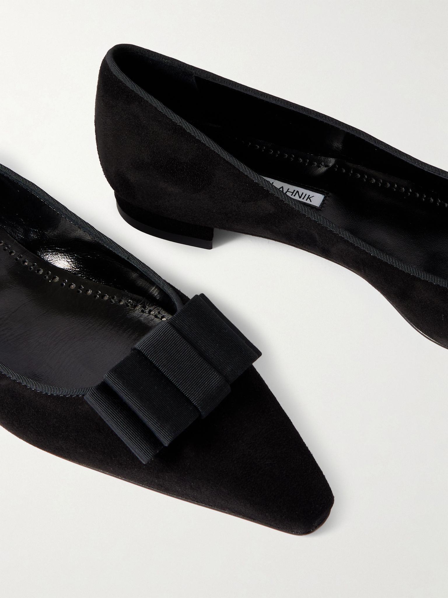 Reador 10 bow-detailed suede point-toe flats Black - 4
