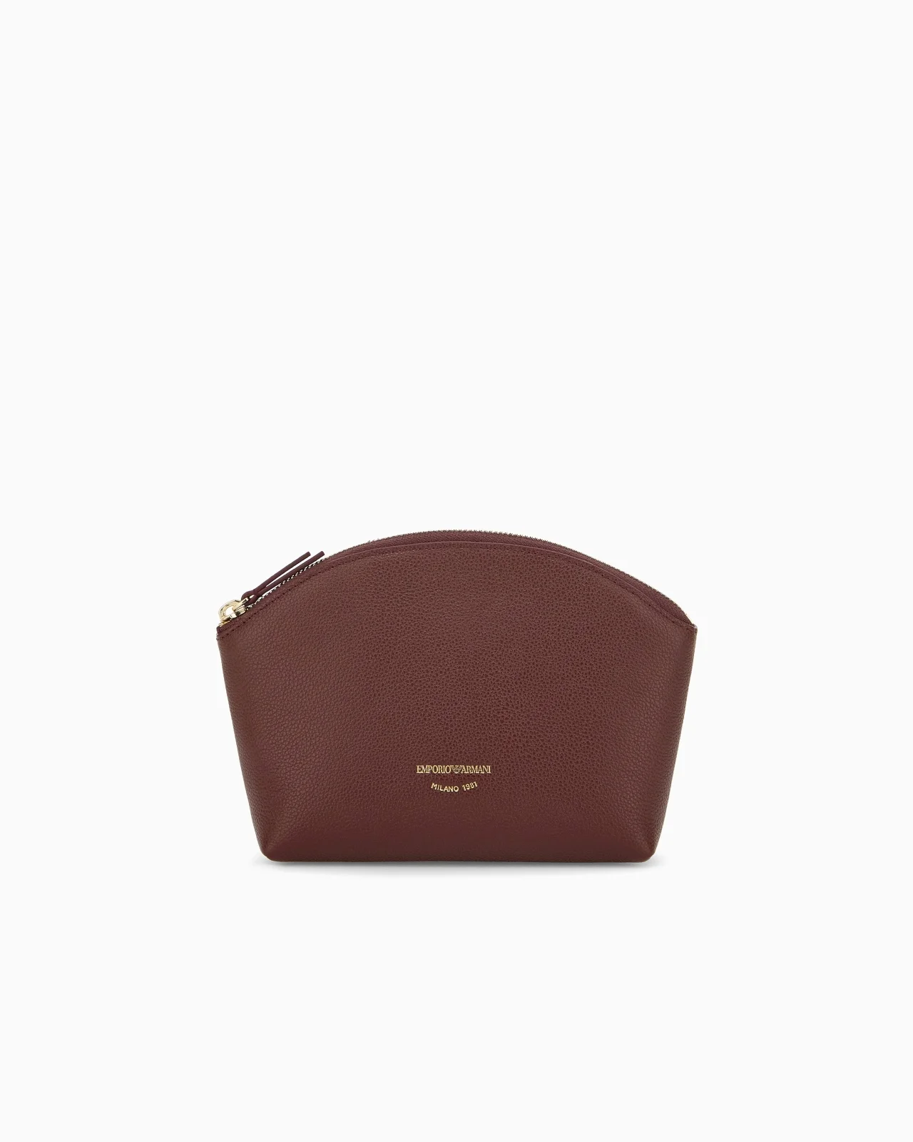 BEAUTY CASE TEXTURED LEATHER WITH GOLD-TONED ZIP - 1