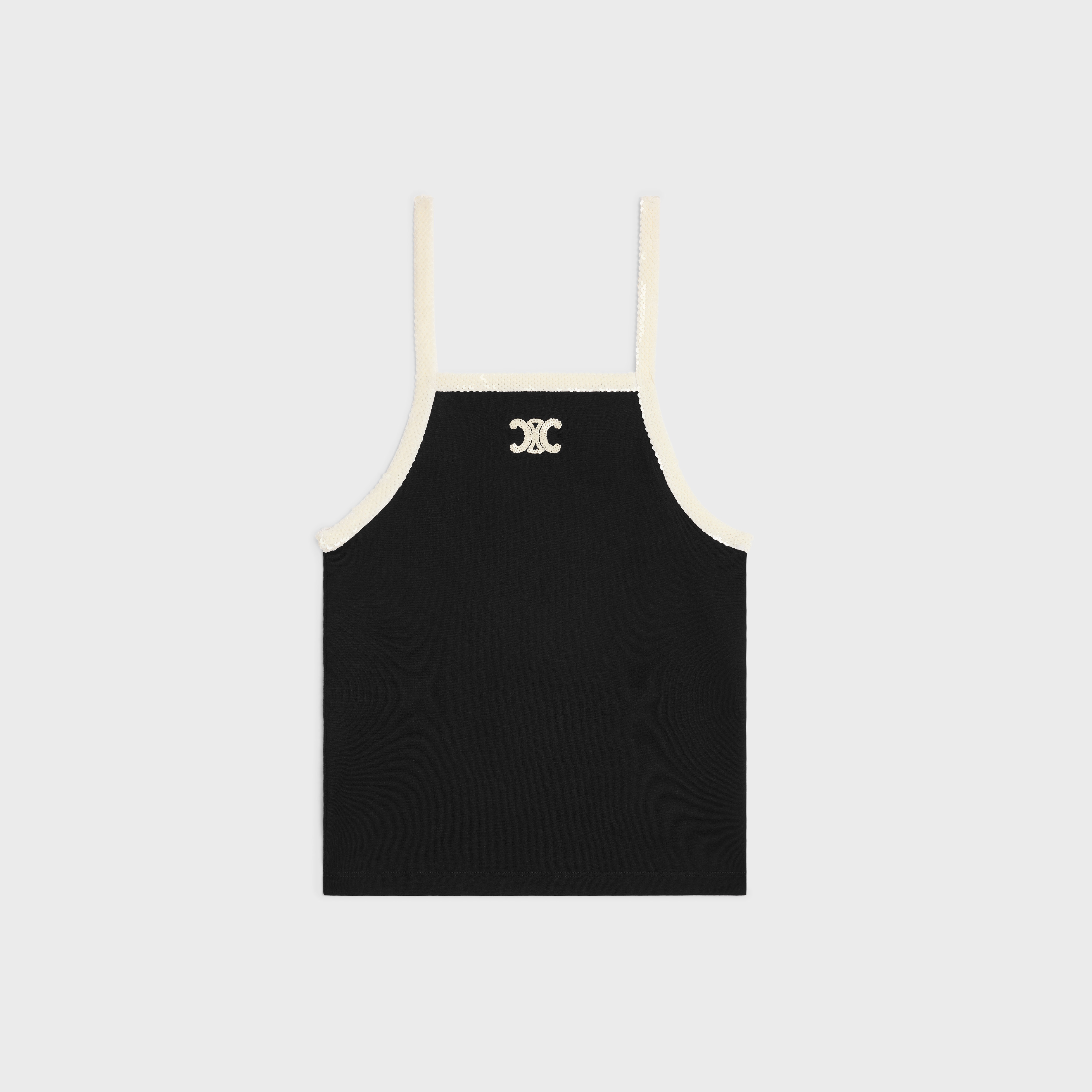 CELINE tank top with triomphe embroidery in cotton jersey