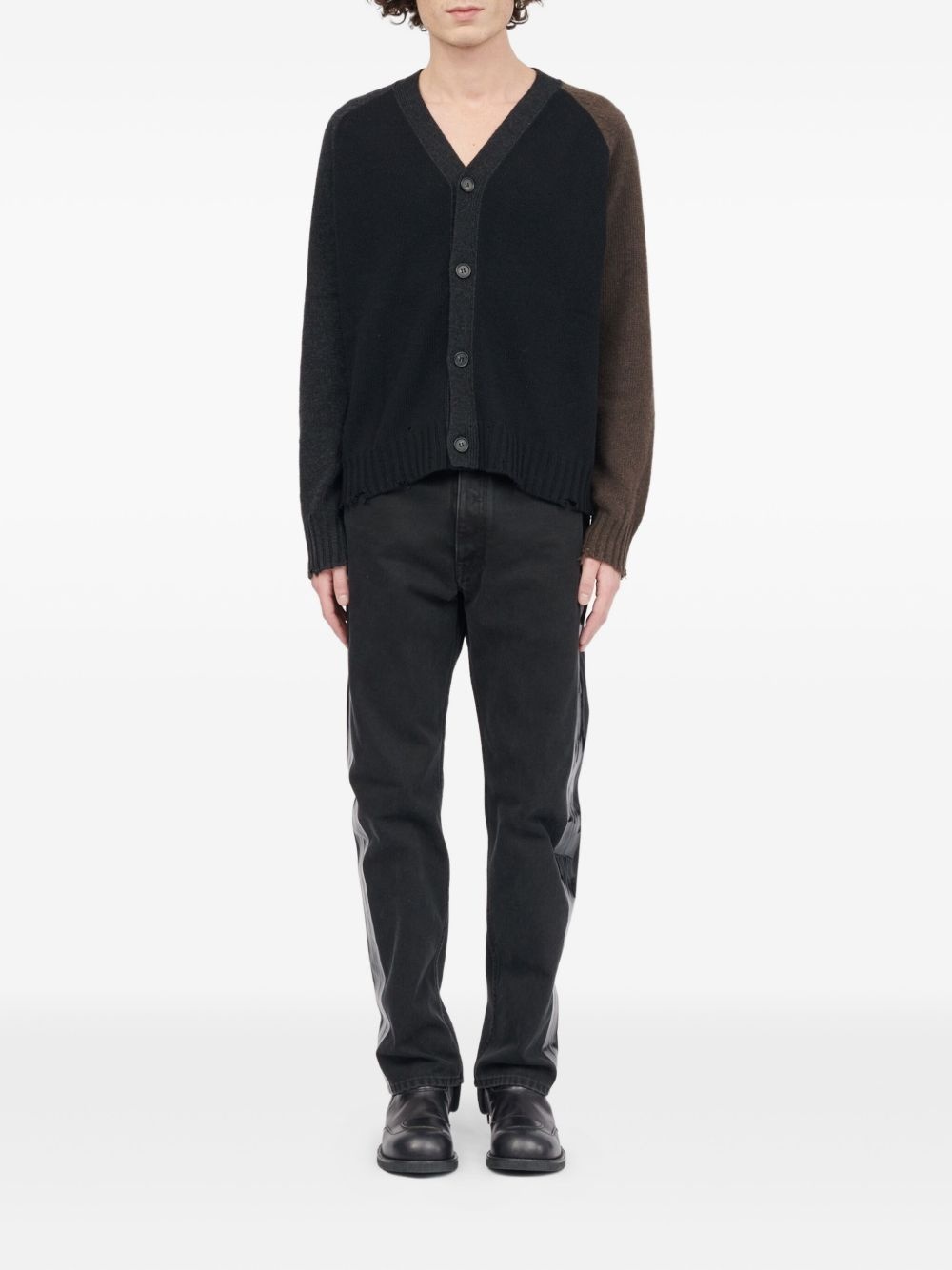 contrast raglan sleeve cardigan - 2
