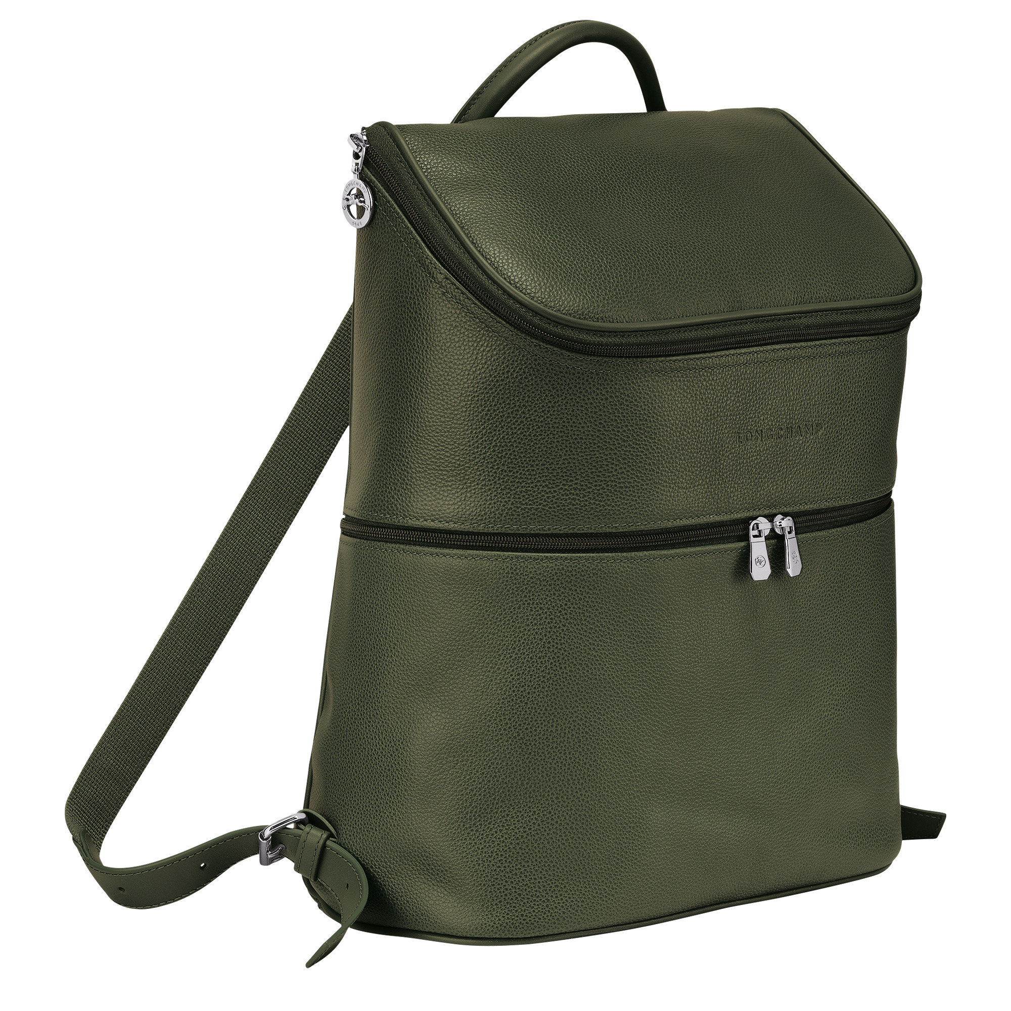 Le Foulonné Backpack Khaki - Leather - 2