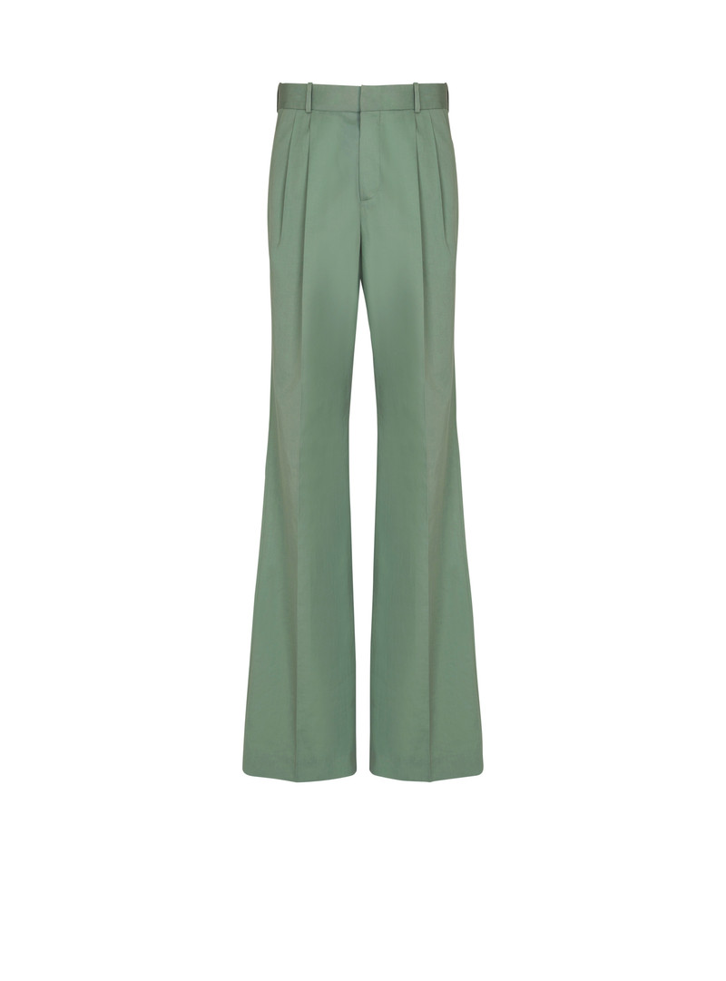 Pleated cotton trousers 1