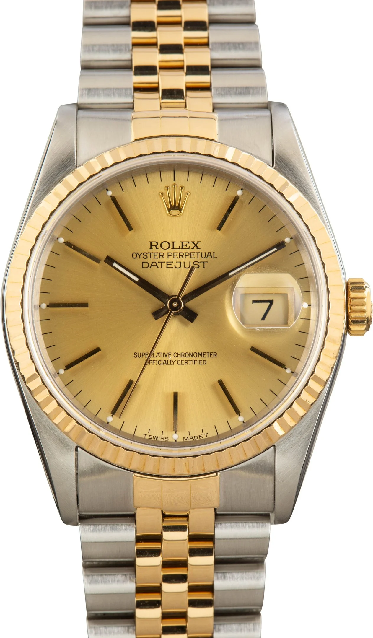 Used Rolex Datejust 36 Two Tone Ref 16233 Champagne Dial - 1
