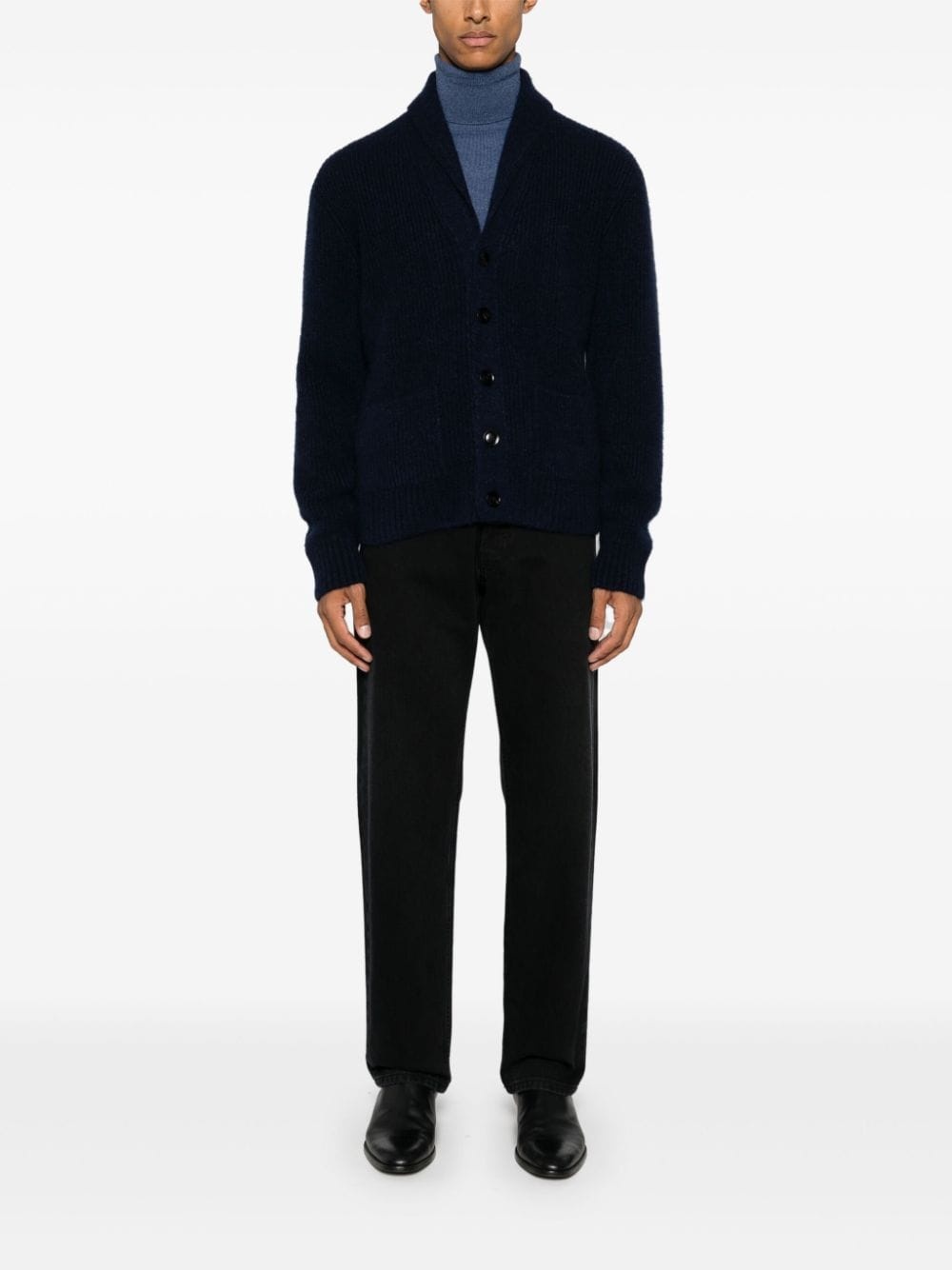 shawl-lapels brushed cardigan - 2