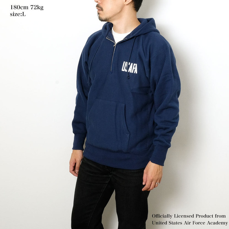 REVERSE WEAVE HALF ZIP HOODED SWEATSHIRT - USAFA - C3-A119 11