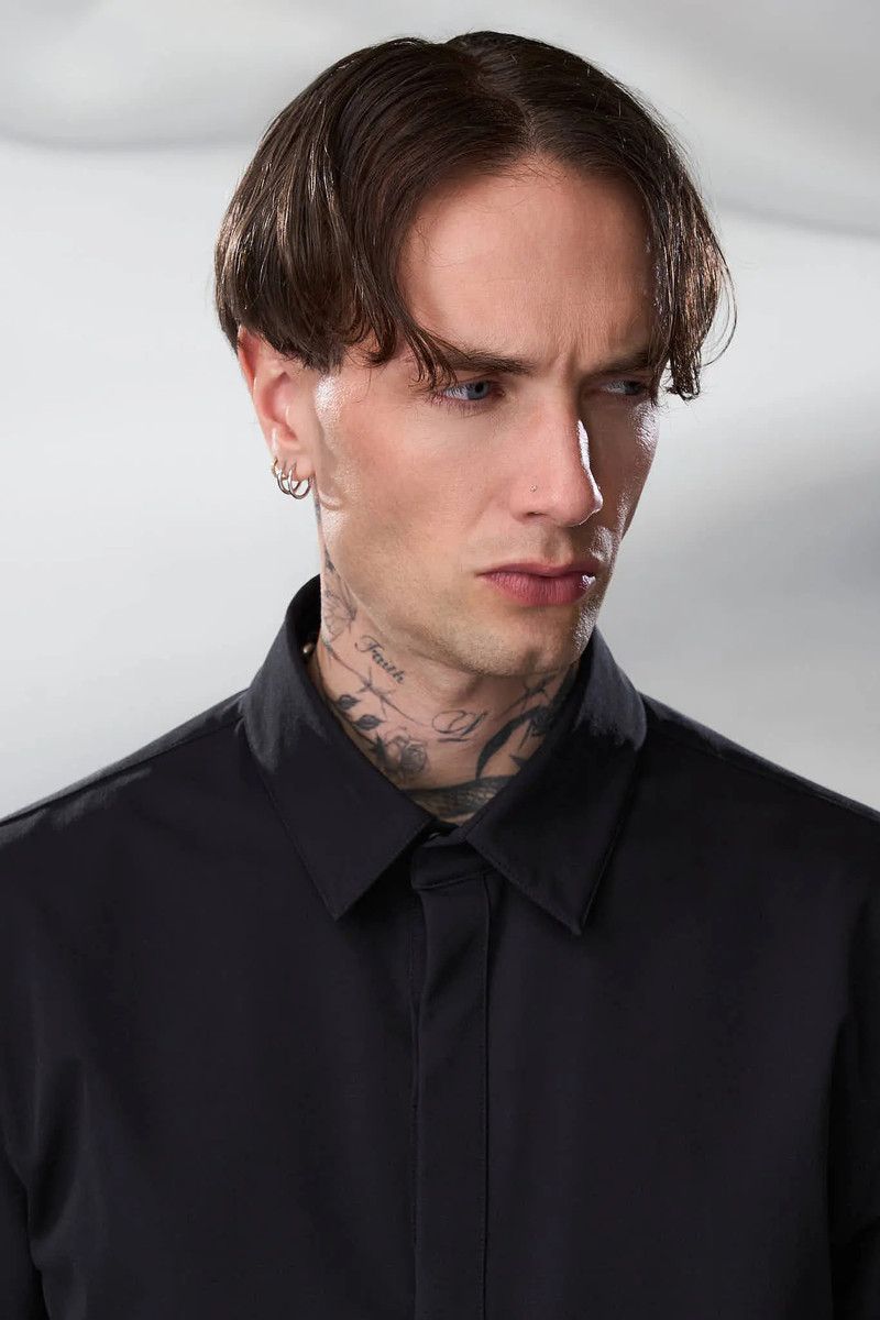 LA10-DS schoeller® Dryskin™ Press Button Shirt Jacket Black 10
