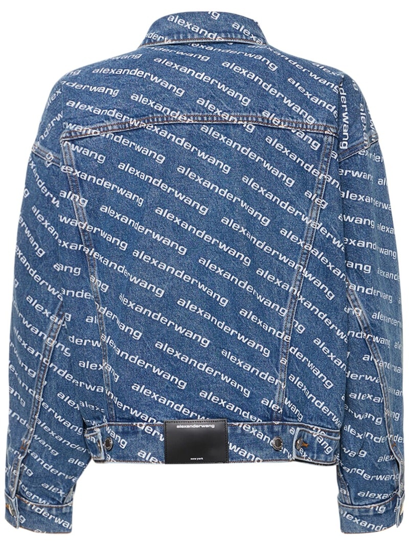 Alexander Wang Game logo print denim jacket | luisaviaroma