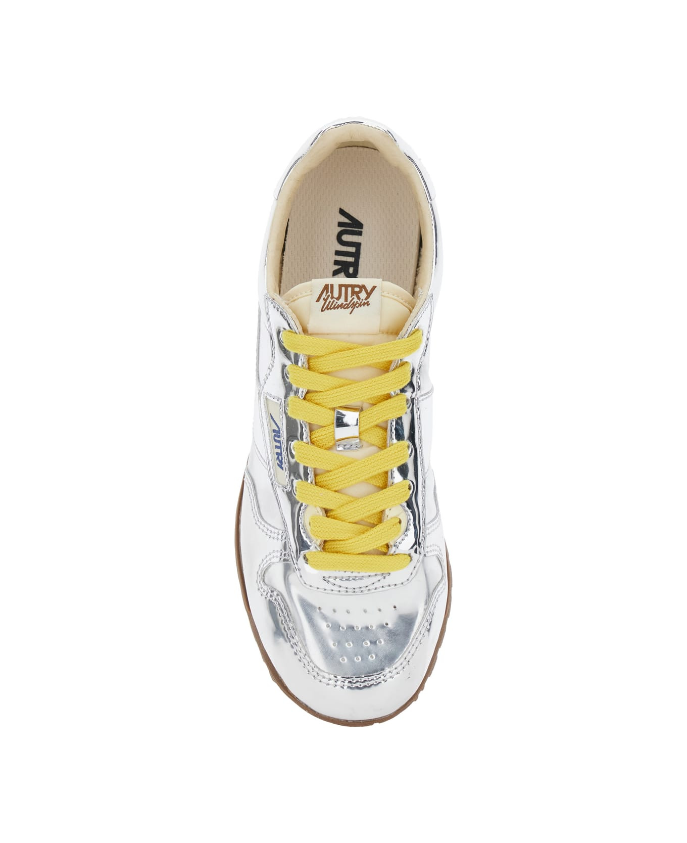 'windspin Low' Silver Colored Sneaker With Logo On The Side In Shiny Fabric Woman - 4