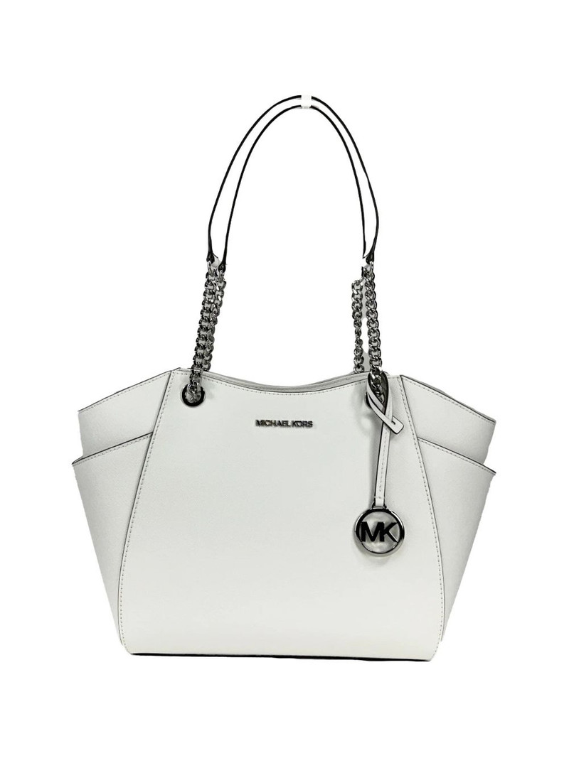chain-link leather-trim tote bag 1