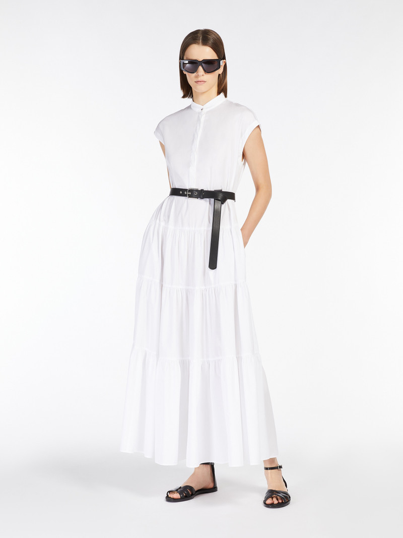 Max Mara BAIRO Flounced cotton shirt dress outlook