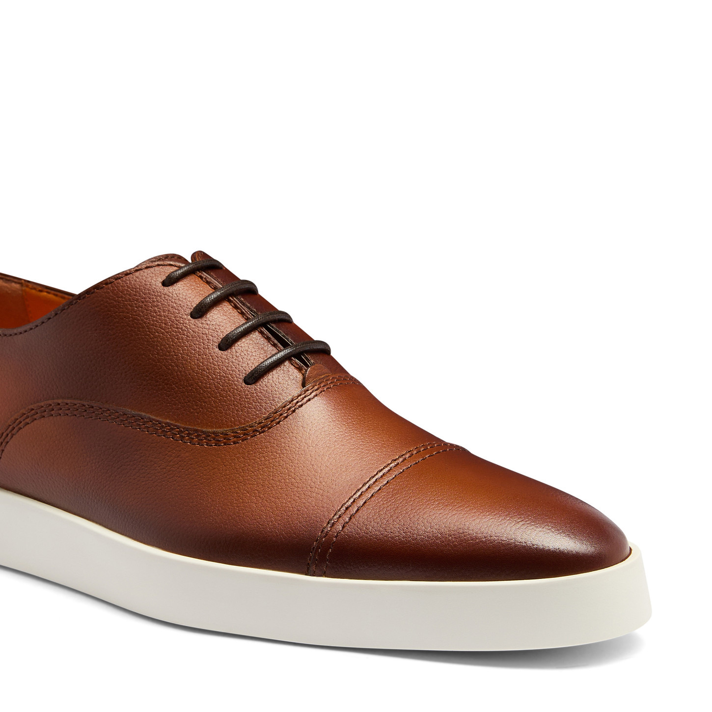 Men's polished brown leather Oxford shoe - 6
