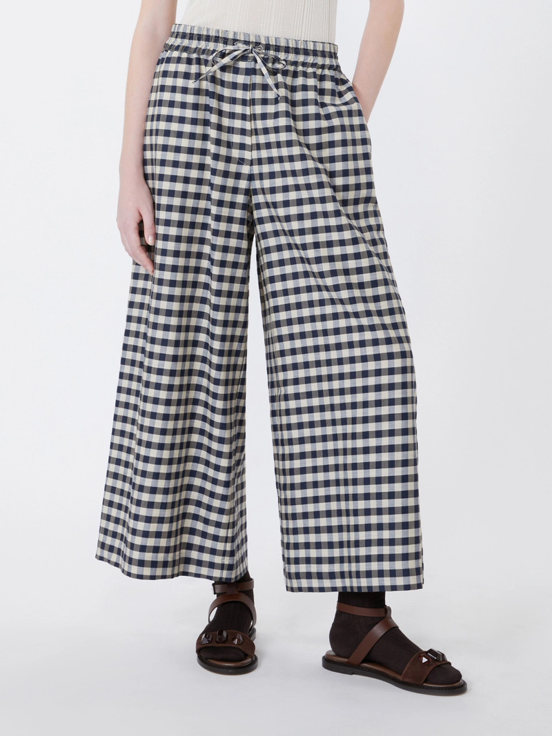 DONARE Cotton and ramie Batavia trousers - NAVY 3