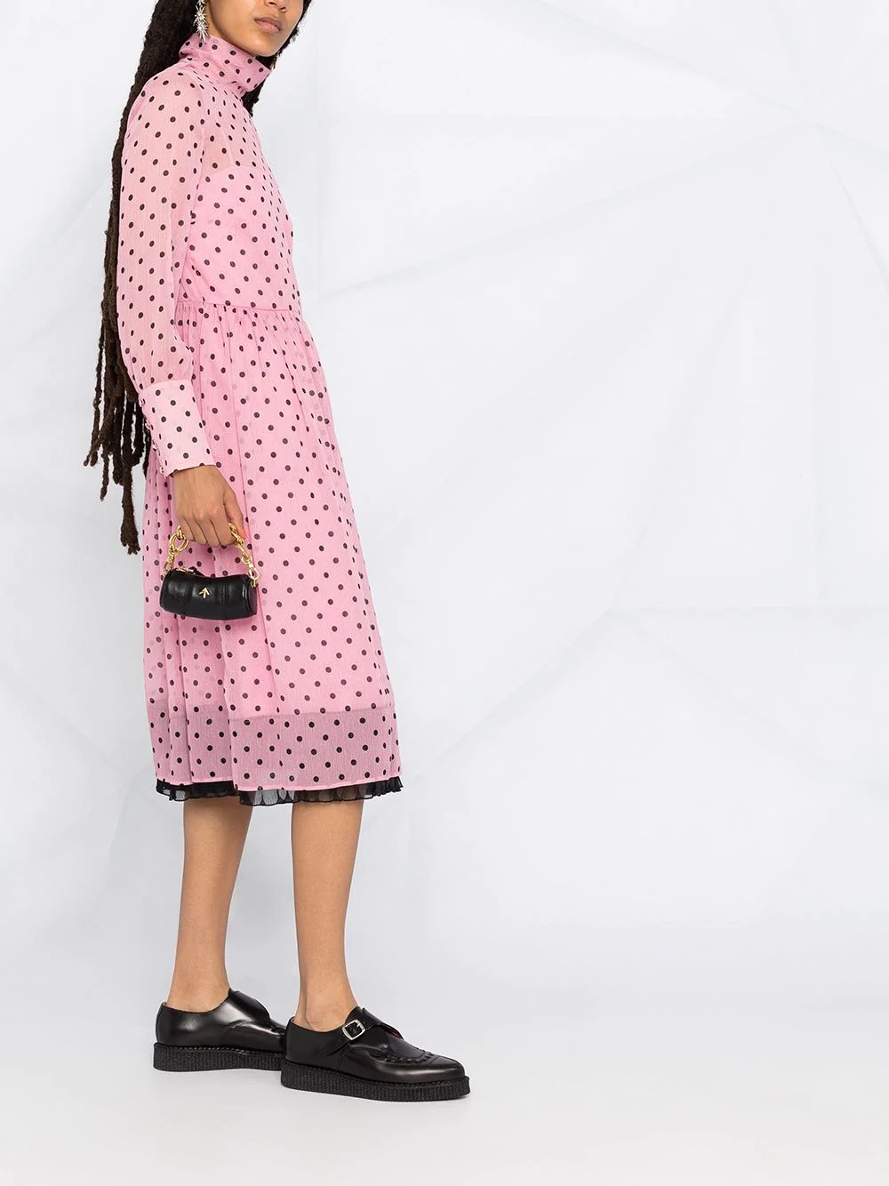 light crepe lamé polka dot dress - 6