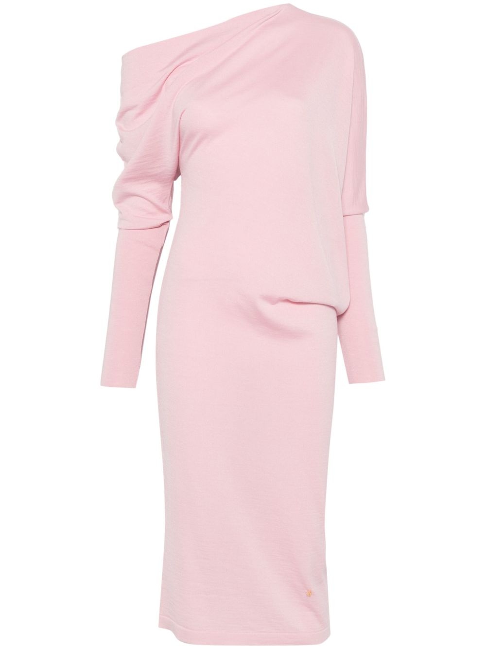 asymmetric-neck mini dress - 1