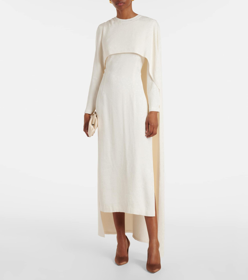 markarian Felice caped jacquard midi dress outlook