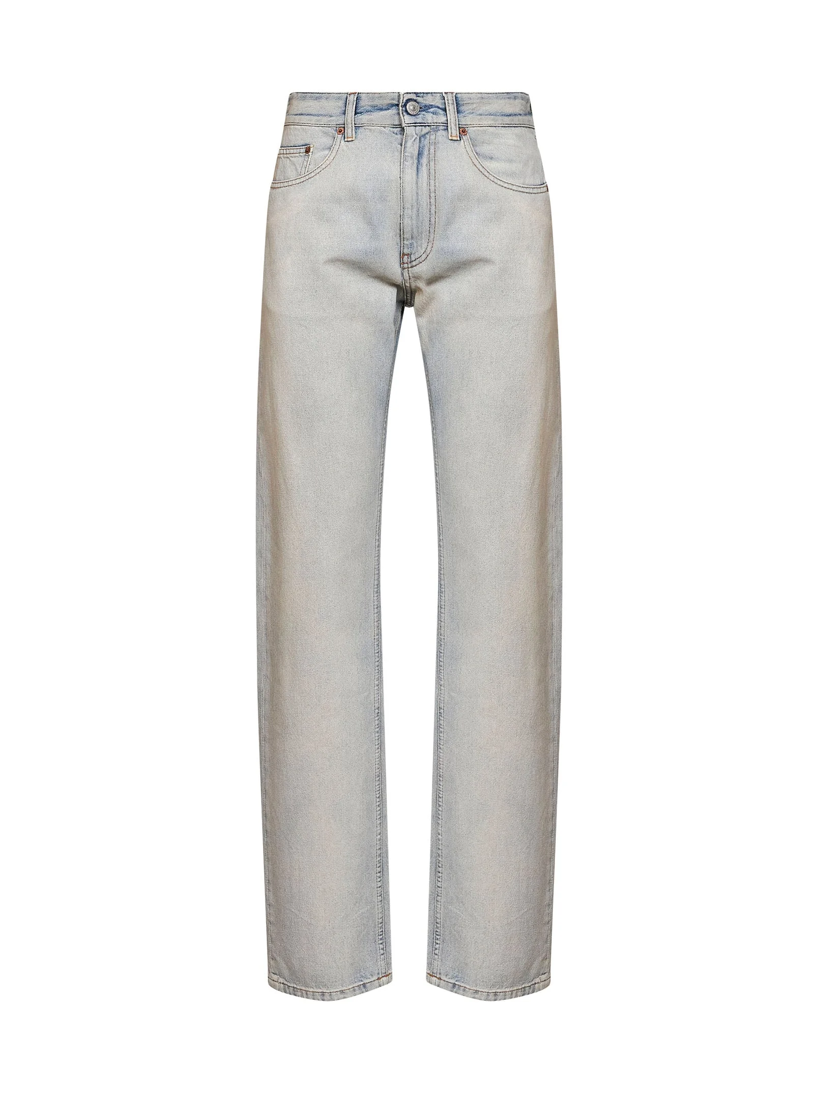 Light blue denim straight-leg jeans - 1