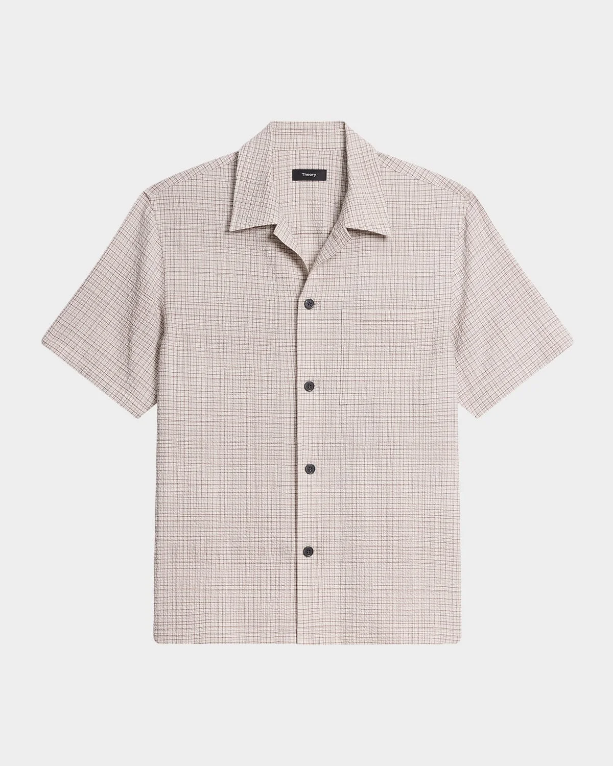 Men's Textured Cotton Crosshatch Short-Sleeve Shirt - 1